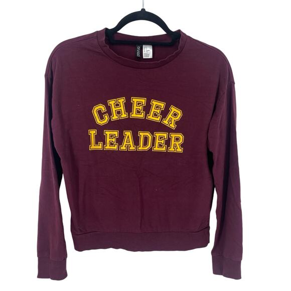 H&M Divided Women's Maroon Gold "Cheer Leader" Sweatshirt Size Small S - Picture 5 of 8